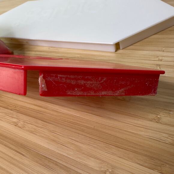 Vintage Mattel Barbie Plastic Box Covers Stands Plaque Plates Red White Holiday - Picture 3 of 5